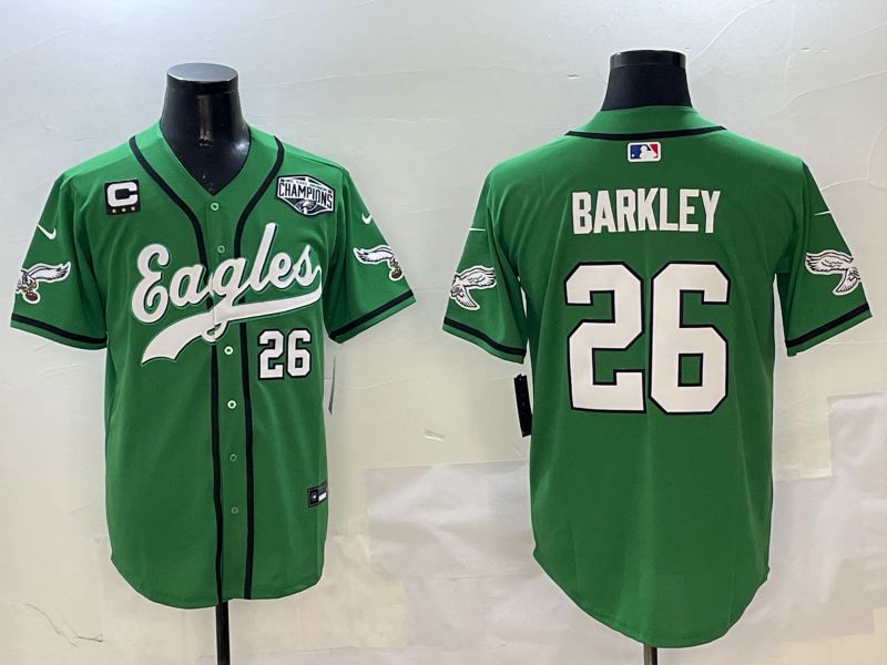 Men Philadelphia Eagles #26 Barkley Green three generations Jointly Name 2025 Nike Limited NFL Jersey style 6->philadelphia eagles->NFL Jersey